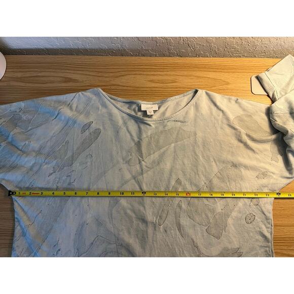 Pure J.Jill Blue Marbled Top Blouse - Picture 8 of 10